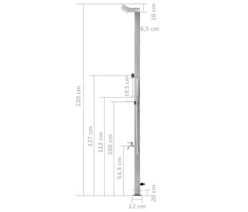 Dārza Duša, 220 Cm, Nerūsējošs Tērauds Vidaxl