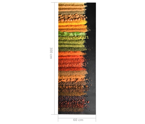 Virtuves Paklājs, Mazgājams, Apdruka Ar Garšvielām, 60X300 Cm Vidaxl