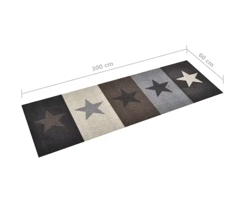 Virtuves Paklājs, Mazgājams, Apdruka Ar Zvaigznēm, 60X300 Cm Vidaxl