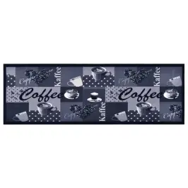 Virtuvės Kilimas, Mėlynas, 60X300cm Plaunamas, Užrašai Coffee
