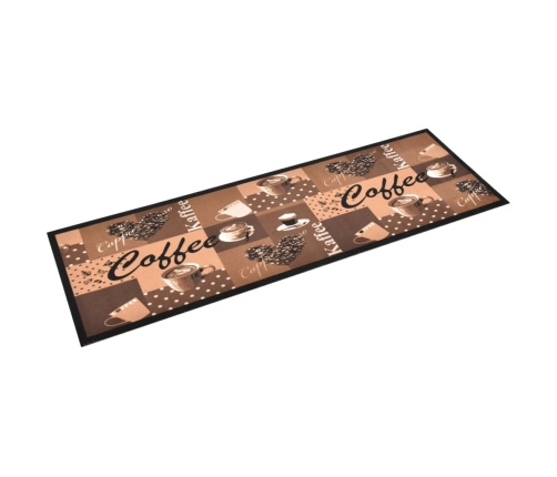 Virtuvės Kilimas, Rudas, 45X150cm Plaunamas, Užrašai Coffee