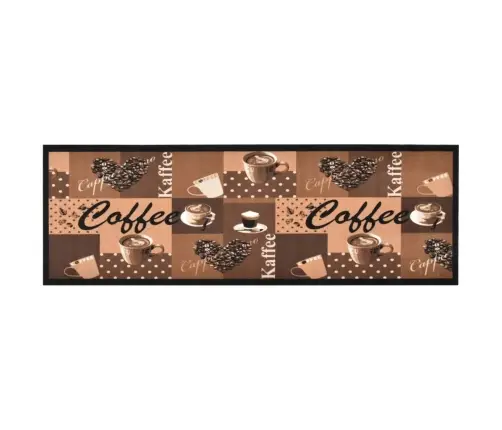 Virtuvės Kilimas, Mėlynas, 60X180cm Plaunamas, Užrašai Coffee