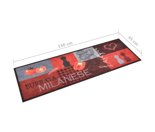 Virtuves Paklājs, Mazgājams, Apdruka Ar Tomātiem, 45X150 Cm Vidaxl