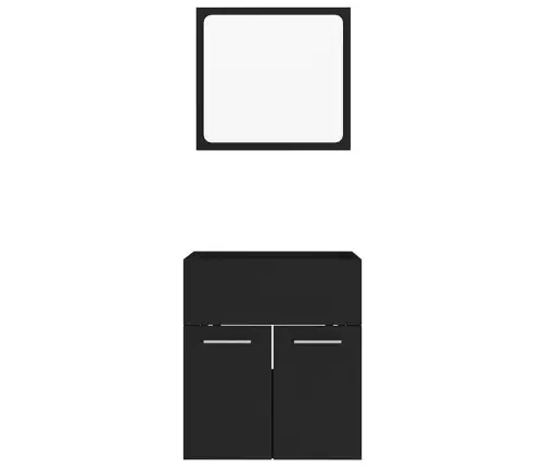 2-Daļīgs Vannasistabas Mēbeļu Komplekts, Melns, Skaidu Plāksne Vidaxl