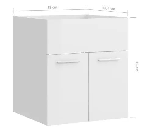 2-Daļīgs Vannasistabas Mēbeļu Komplekts, Balts, Skaidu Plāksne Vidaxl