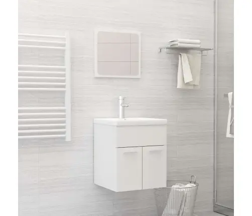 2-Daļīgs Vannasistabas Mēbeļu Komplekts, Balts, Skaidu Plāksne Vidaxl