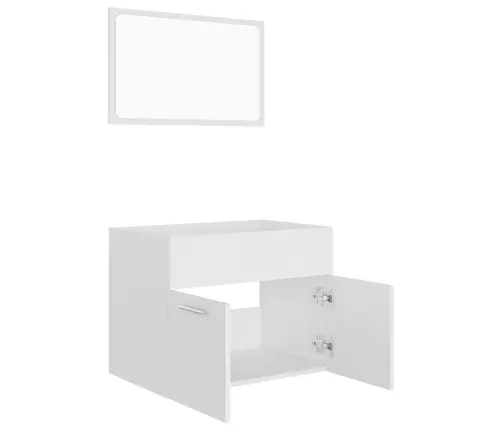 Vonios Kambario Komplektas, 2 Dalių, Baltas, Apdirbta Mediena