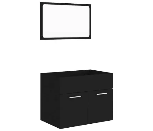 2-Daļīgs Vannasistabas Mēbeļu Komplekts, Melns, Skaidu Plāksne Vidaxl 2-Daļīgs Vannasistabas Mēbeļu Komplekts, Melns, Skaidu Plāksne Vidaxl