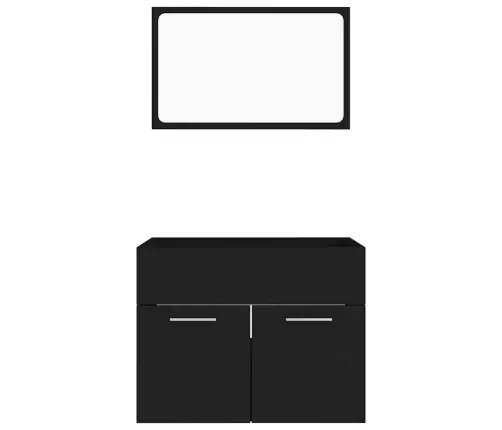 2-Daļīgs Vannasistabas Mēbeļu Komplekts, Melns, Skaidu Plāksne Vidaxl 2-Daļīgs Vannasistabas Mēbeļu Komplekts, Melns, Skaidu Plāksne Vidaxl
