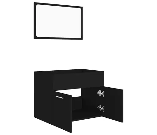 2-Daļīgs Vannasistabas Mēbeļu Komplekts, Melns, Skaidu Plāksne Vidaxl 2-Daļīgs Vannasistabas Mēbeļu Komplekts, Melns, Skaidu Plāksne Vidaxl