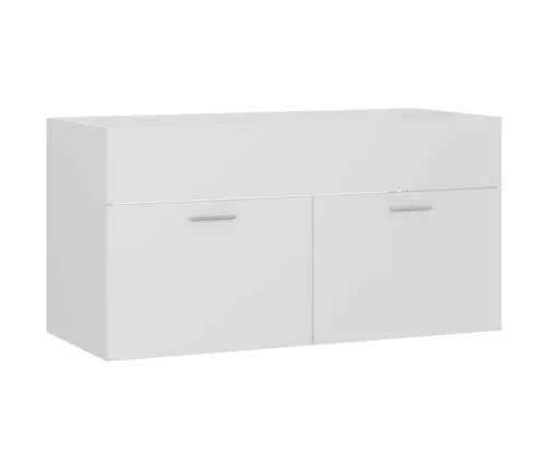 2-Osaline Vannitoamööbli Komplekt, Valge, Tehispuit