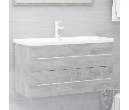 2-Daļīgs Vannasistabas Mēbeļu Komplekts, Pelēks, Skaidu Plāksne  Vidaxl