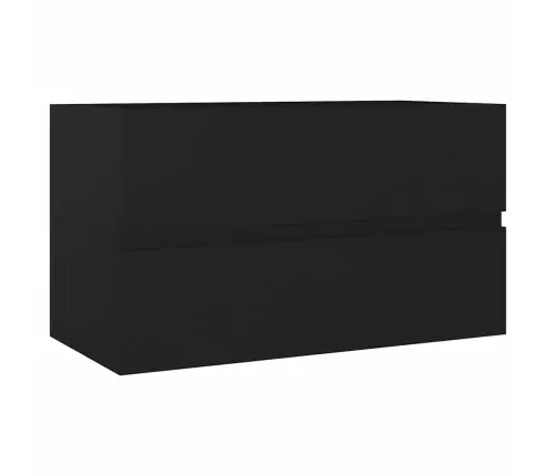 2-Osaline Vannitoa Mööblikomplekt, Must, Tehispuit