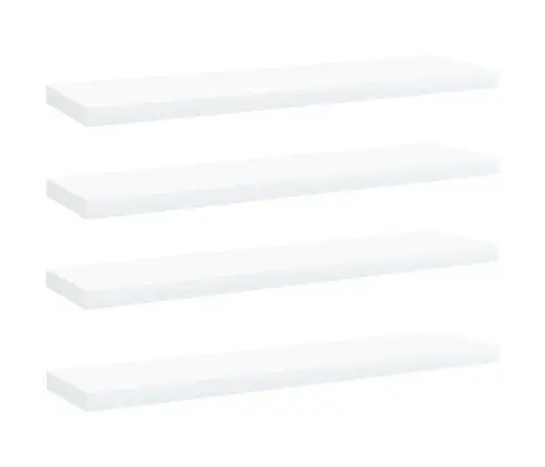 Plauktu Dēļi, 4 Gab., Balti, 40X10X1,5 Cm, Inženierijas Koks Vidaxl