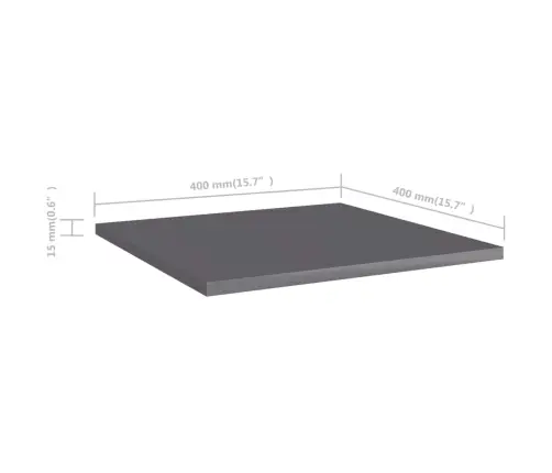 Plauktu Dēļi, 8 Gab., Pelēki, 40X40X1,5 Cm, Inženierijas Koks Vidaxl