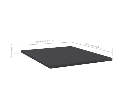 Riiuliplaadid 8 Tk, Hall, 40X50X1,5 cm Tehispuit