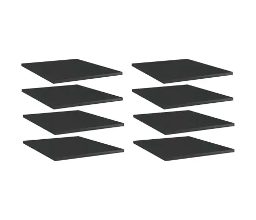 Plauktu Dēļi, 8 Gab., Spīdīgi Melni, 40X50X1,5Cm, Skaidu Plātne Vidaxl