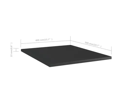 Plauktu Dēļi, 8 Gab., Spīdīgi Melni, 40X50X1,5Cm, Skaidu Plātne Vidaxl