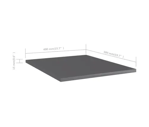 Plauktu Dēļi, 8 Gab., Pelēki, 40X50X1,5 Cm, Inženierijas Koks Vidaxl