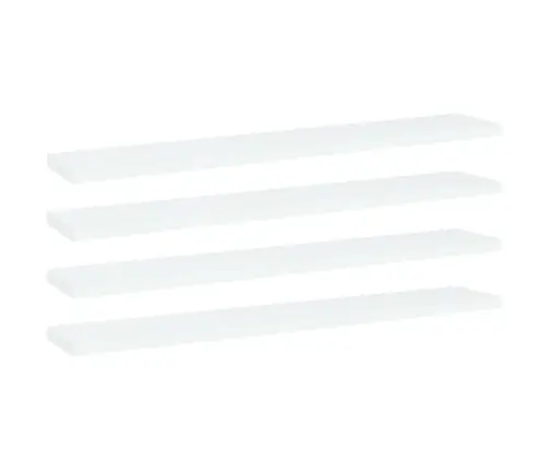 Knygų Lentynos Plokštės, 4Vnt., Baltos, 60X10X1,5cm Mdp