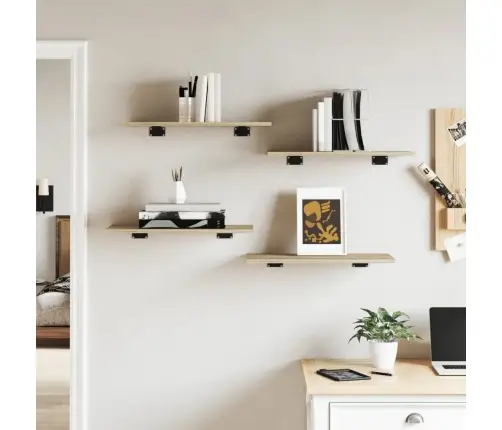 Plauktu Dēļi, 4 Gab., Ozolkoka, 60X30X1,5 Cm, Skaidu Plāksne  Vidaxl