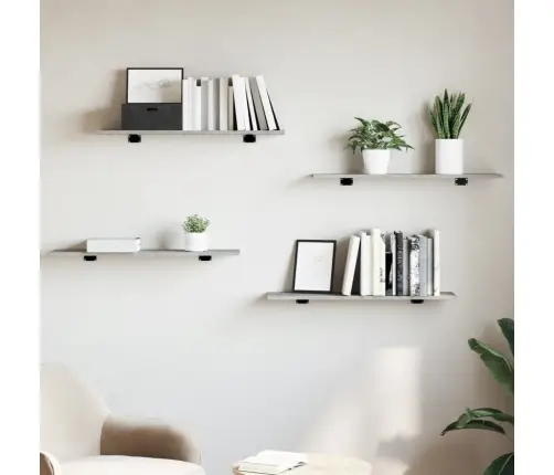 Riiuliplaadid 4 Tk, Betoonhall, 80X20X1,5 cm Tehispuit