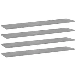 Knygų Lentynos Plokštės, 4Vnt., Betono, 100X20X1,5cm Mdp