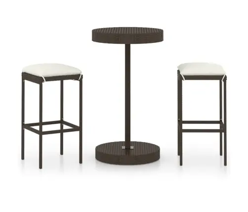 3-Daļīgs Dārza Mēbeļu Komplekts Ar Matračiem, Pe Rotangpalma Vidaxl