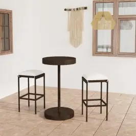 3-Daļīgs Dārza Mēbeļu Komplekts Ar Matračiem, Pe Rotangpalma Vidaxl