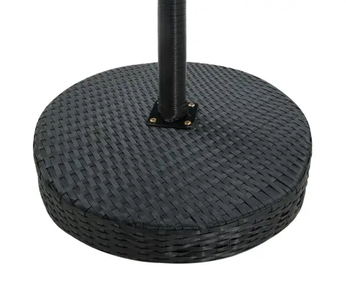 3-Osaline Aiamööblikomplekt Patjadega, Polürotang, Must