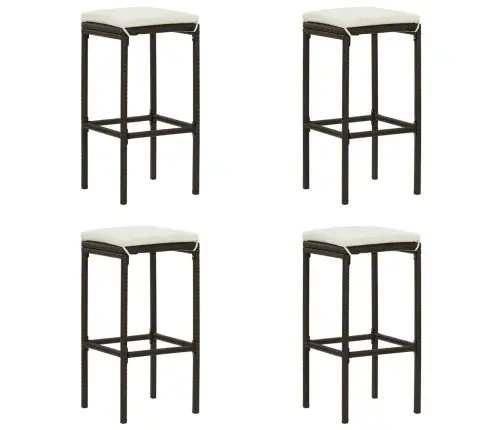 5-Daļīgs Dārza Bāra Mēbeļu Komplekts, Matrači, Pe Rotangpalma Vidaxl