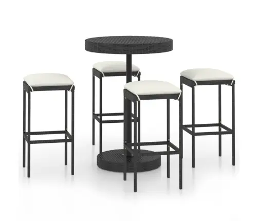 5-Daļīgs Dārza Mēbeļu Komplekts Ar Matračiem, Pe Rotangpalma Vidaxl