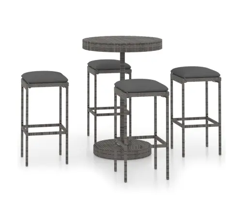 5-Daļīgs Dārza Bāra Mēbeļu Komplekts, Matrači, Pe Rotangpalma Vidaxl