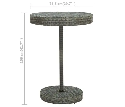 5-Daļīgs Dārza Bāra Mēbeļu Komplekts, Matrači, Pe Rotangpalma Vidaxl