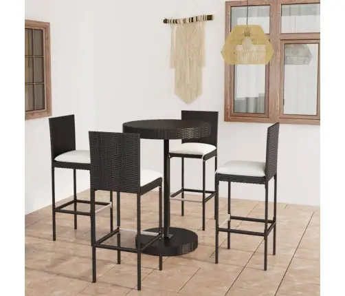 5-Daļīgs Dārza Mēbeļu Komplekts Ar Matračiem, Pe Rotangpalma Vidaxl