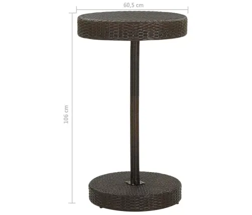 Sodo Baro Baldų Komplektas, 3 Dalių, Rudas, Poliratanas