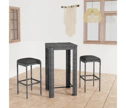 3-Osaline Aia Baarikomplekt Patjadega, Polürotang, Hall