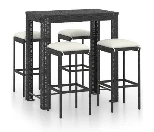 5-Daļīgs Dārza Mēbeļu Komplekts Ar Matračiem, Pe Rotangpalma Vidaxl