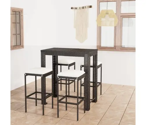 5-Daļīgs Dārza Mēbeļu Komplekts Ar Matračiem, Pe Rotangpalma Vidaxl