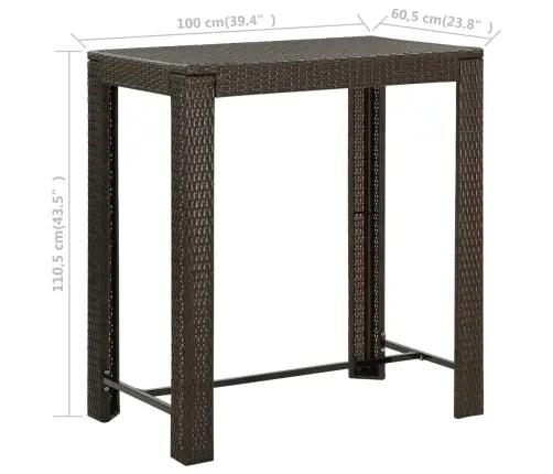 7-Daļīgs Dārza Bāra Mēbeļu Komplekts, Matrači, Pe Rotangpalma Vidaxl