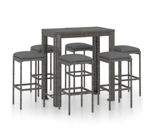 7-Osaline Aia Baarikomplekt Patjadega, Polürotang, Hall