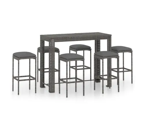 7-Daļīgs Dārza Mēbeļu Komplekts Ar Matračiem, Pe Rotangpalma Vidaxl