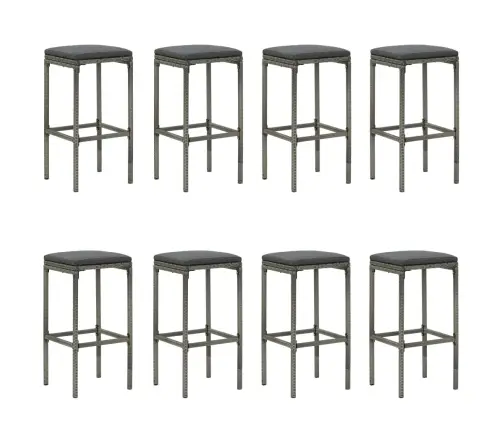 Sodo Komplektas Su Pagalvėlėmis, 9 Dalių, Pilkas, Poliratanas