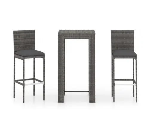 Lauko Komplektas Su Pagalvėlėmis, 3 Dalių, Pilkas, Poliratanas