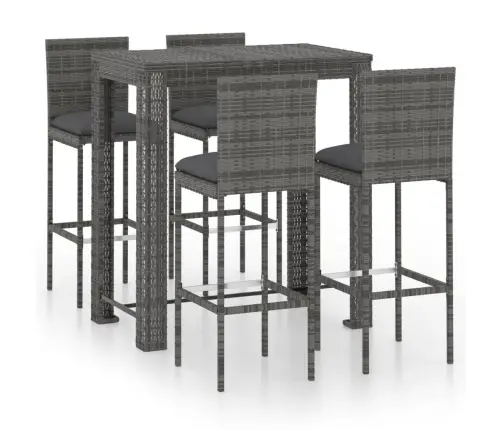 5-Osaline Aia Baarikomplekt Patjadega, Polürotang, Hall