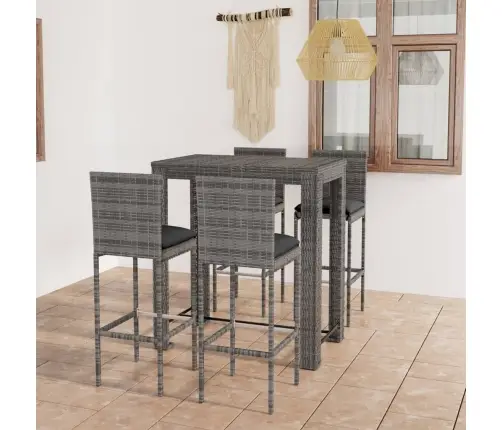 5-Osaline Aia Baarikomplekt Patjadega, Polürotang, Hall