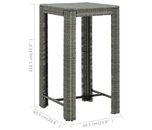 5-Daļīgs Āra Bāra Mēbeļu Komplekts, Pelēka Pe Rotangpalma Vidaxl