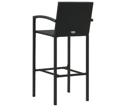 5-Osaline Aiabaari Komplekt Käetugedega, Polürotang, Must