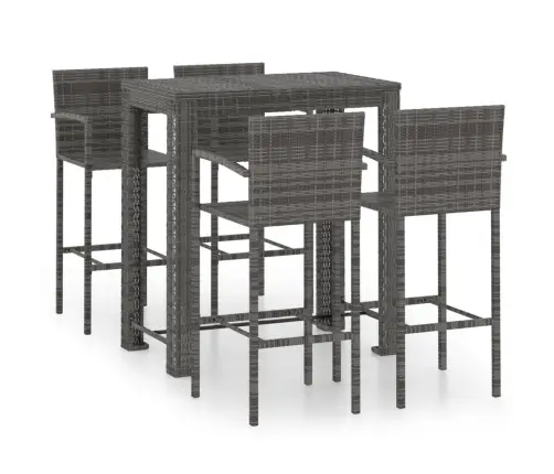 5-Daļīgs Āra Bāra Mēbeļu Komplekts, Pelēka Pe Rotangpalma Vidaxl