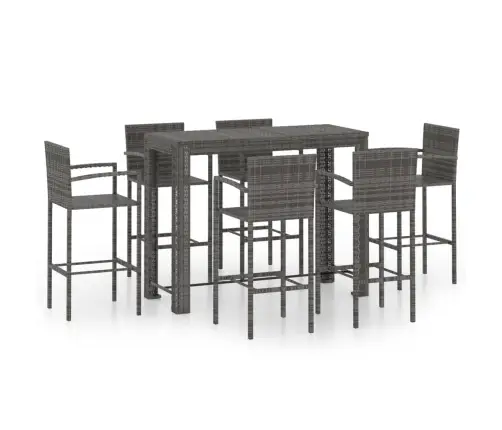 Lauko Komplektas Su Porankiais, 7 Dalių, Pilkas, Poliratanas